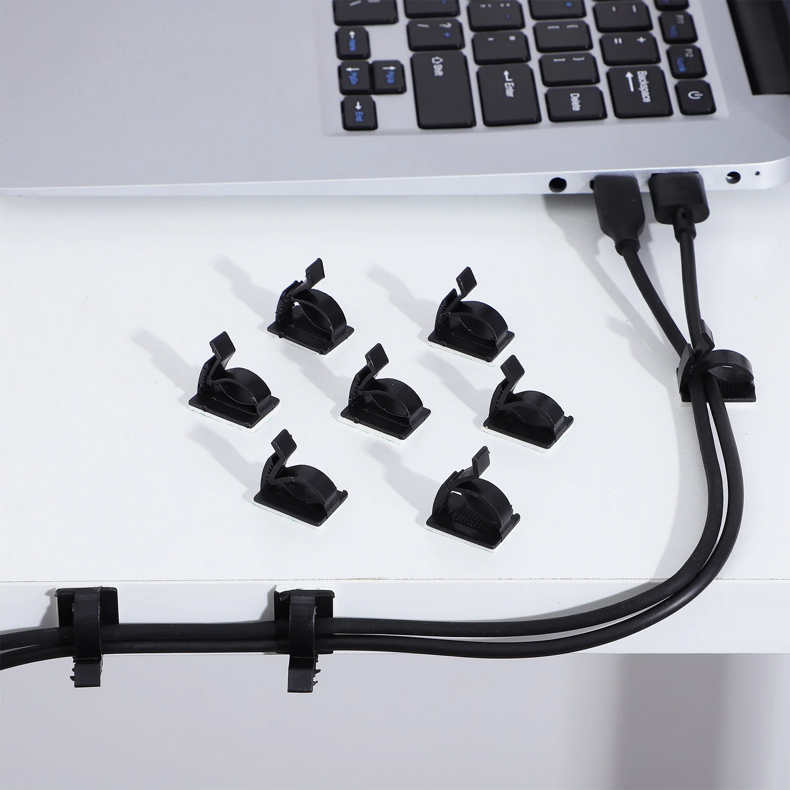 

10Pcs Cord Keeper Sturdy Desktop Clip High Grade Plastic Wire Organizer for Cables USB Power Cord Management Cable Holder