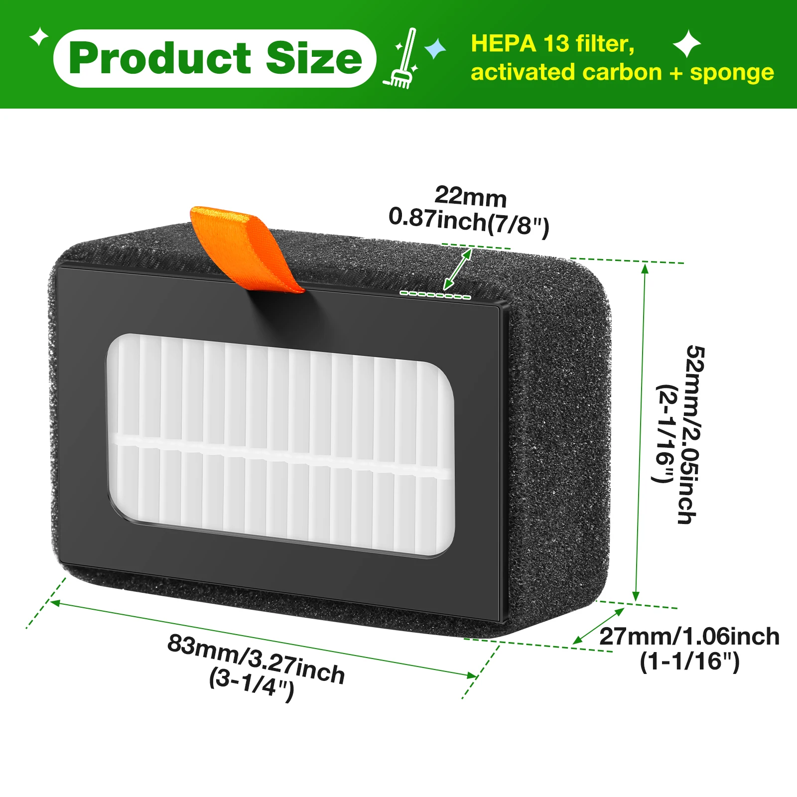 2PCS HEPA 13 Activated Carbon Combo Air Filter Ultra for X1/P1 Series 3D Printers Replacement 3D Printer HEPA Filter for Smells