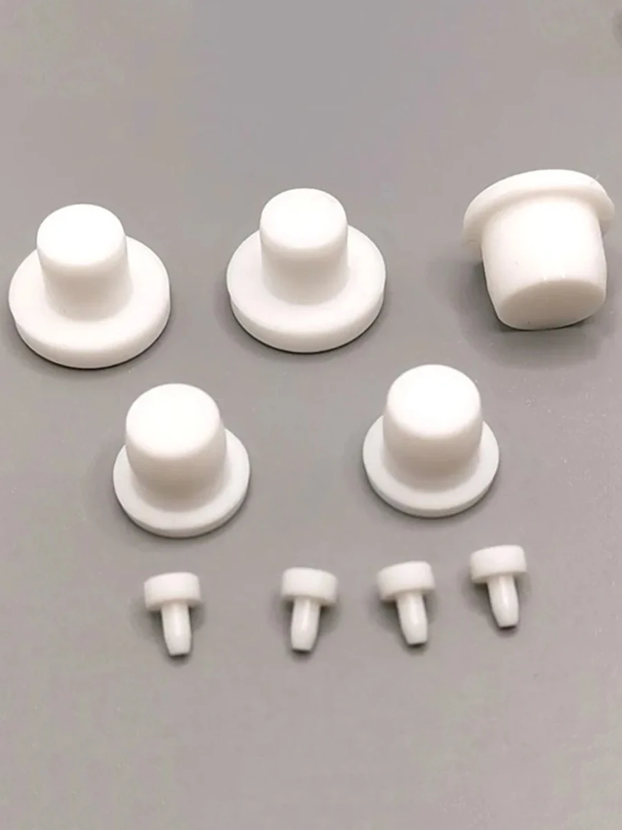 Bouchon de trou en Silicone blanc solide, couvercle d'étanchéité circulaire en forme de T, anti-poussière et étanche, 2MM ~ 14MM