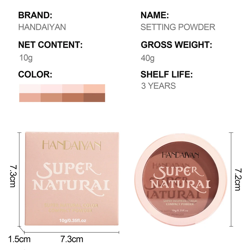 HANDAIYAN 8Colors Face Setting Cushion Compact Powder Oil-Control Lasting Waterproof Matte Smooth Finish Concealer Cosmetics