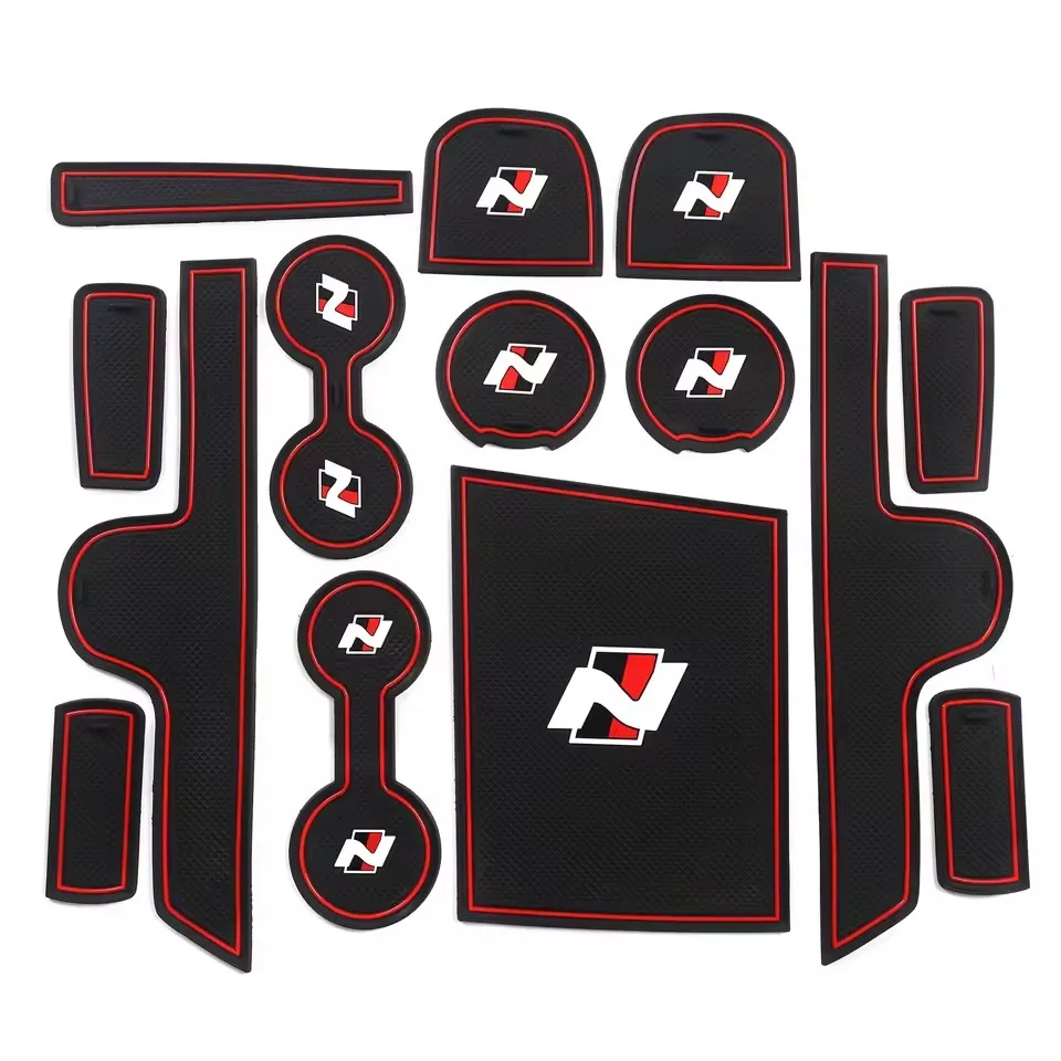 

for Hyundai Elantra AVANTE 2021 2022 N Sports Style Gate Slot Mat Cup Holder Coaster Door Groove Pad Interior Accessories
