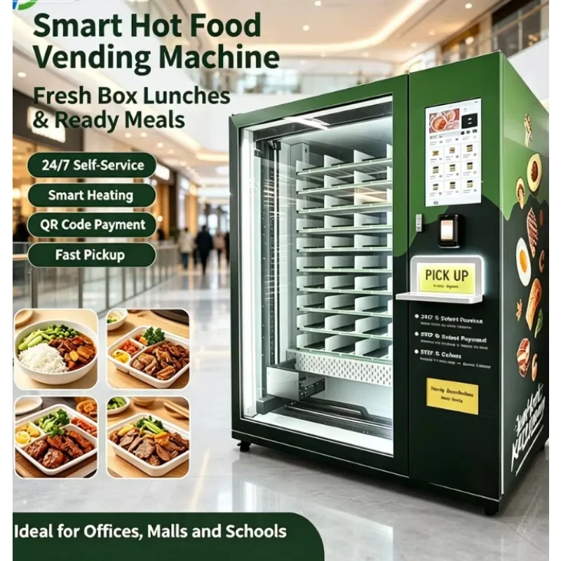 Easy Maintenance Hot Food Vending Machine for Chain Store Box Lunch Vending Machine Customized