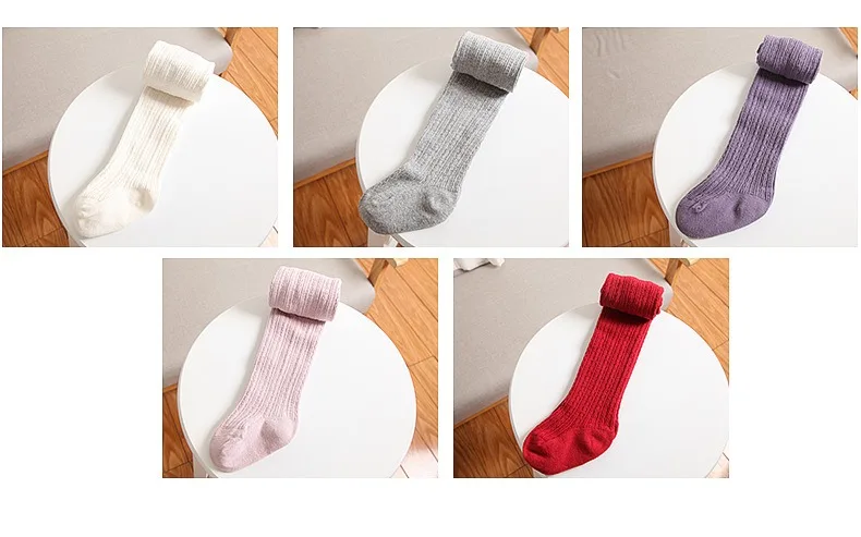 Ircomll 2 Paar Baby-Mädchen-Strumpfhosen, warme Leggings, Baumwoll-Tanzstrumpfhosen für Mädchen, einfarbige Strumpfhosen für Prinzessinnen, Kinderhosen – Detail 18