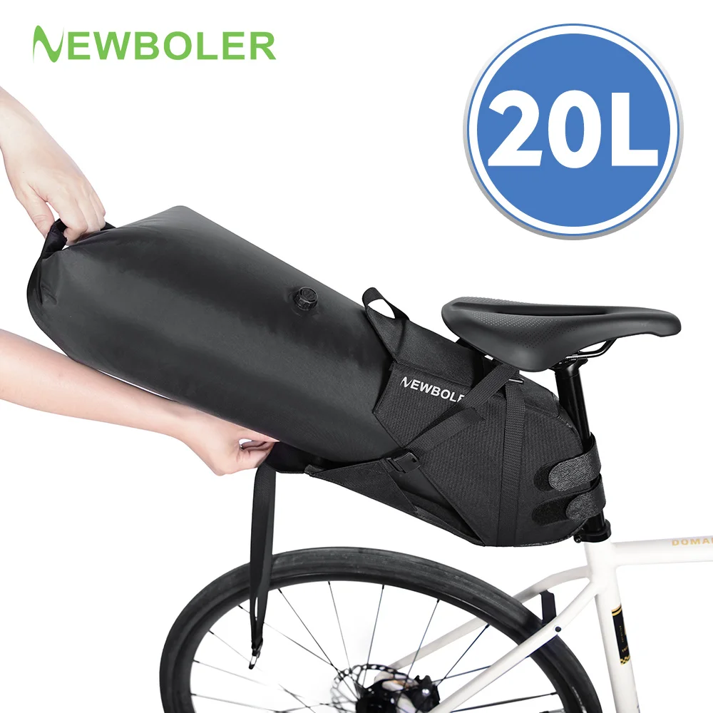 

NEW Bike Bag Waterproof 20L Large Capacity Bicycle Saddle Bag Bicycle Foldable Tail Bag Bikepacking MTB Road Bike Luggage Bag