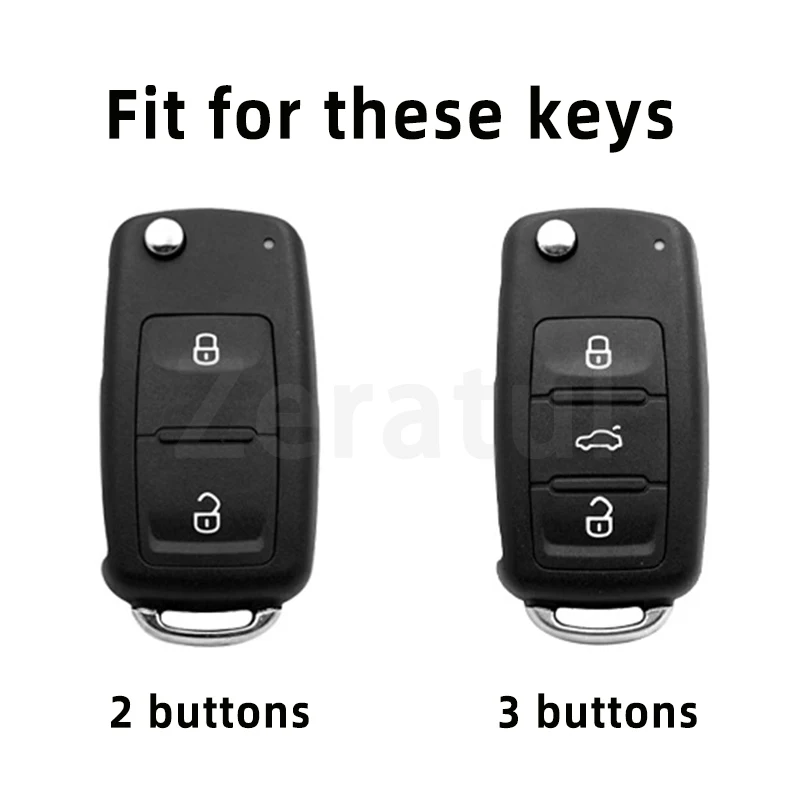 2/3 Buttons For VW Volkswagen Golf 4 5 6 MK6 Polo Tiguan Passat B5 B6 B7 Jetta Lavida For Skoda Octavia TPU Car Key Case Cover