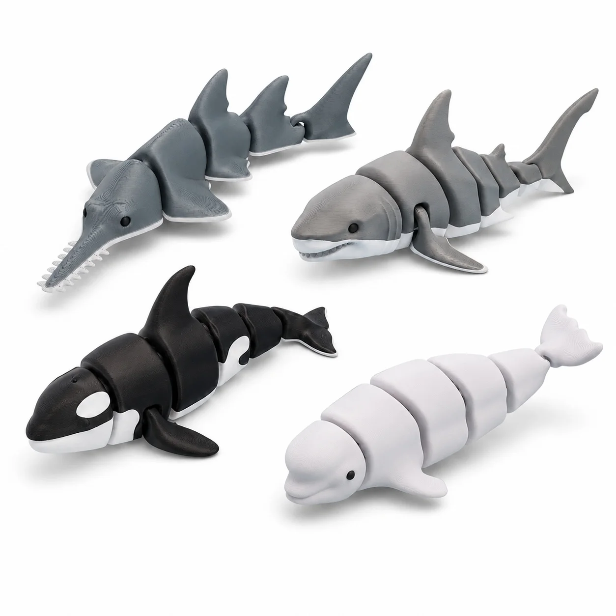 3D-Gedruckter Kleiner Beweglicher Tierfiguren-Simulations-Hai, Killerwal-Ornament als Heimdekoration, Perfektes Geschenk für Freunde und Familie – Detail 7