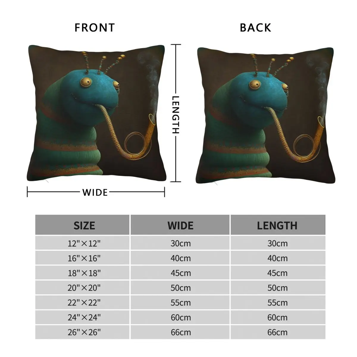 The Caterpillar Smoking Pillowcase Polyester Linen Velvet Pattern Zip Decorative Pillow Case Home Cushion Cover 45x45