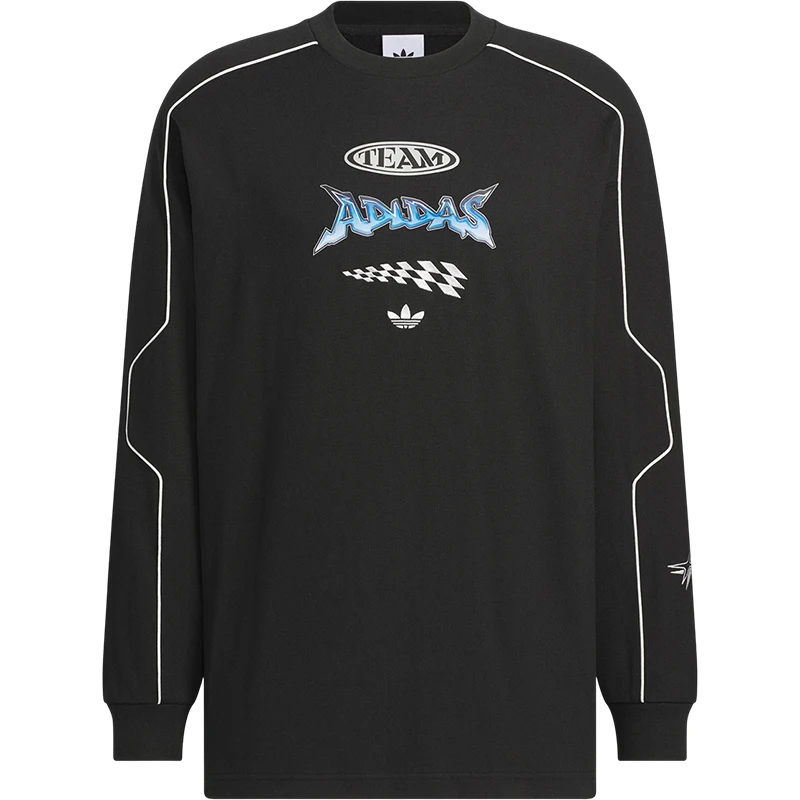 Adidas Official Authentic Spring New Men's and Women's Loose Pattern Three Stripes Sweatshirt JM8037