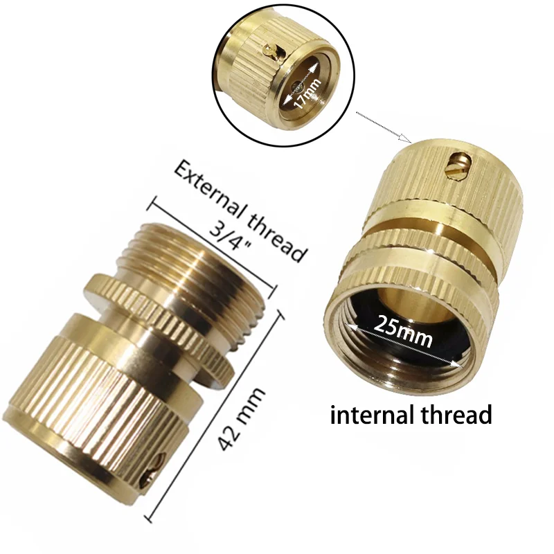 1 Pcs 3/4 Inch Male Female Thread Copper Quick Connector Garden Water Connection Accessories Car Washing Pipe Fittings