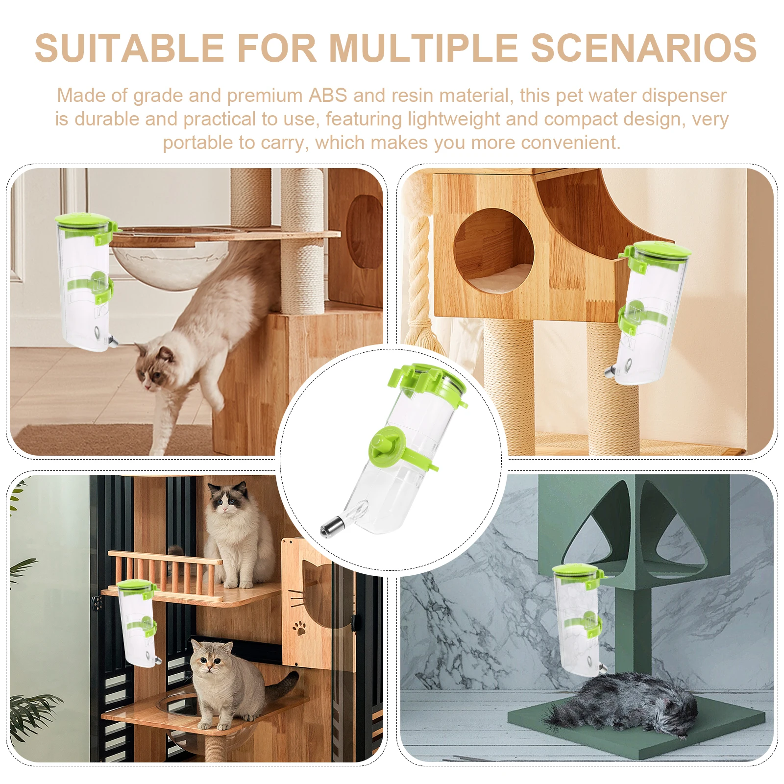 

Durable Abs Resin Pet Water Bottle For Small Dogs And Cats Cage Mountable Leak Proof Dog Water Dispenser