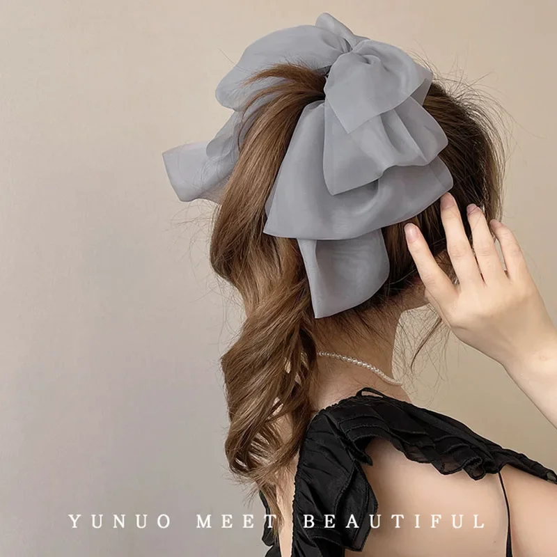 Clip Vertical de lazo de Color sólido para niña, accesorios de pinza para el cabello personalizados, Clip de agarre de estilo puro y dulce