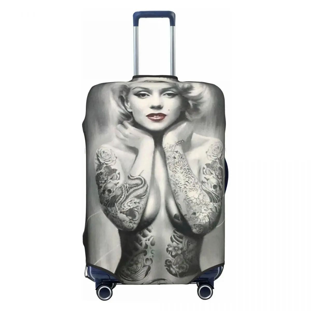 MARILYN MONROE- As The TATTOOED LADY Print Print Luggage Protective Dust Covers Elastic Waterproof 18-32inch Suitcase Cover