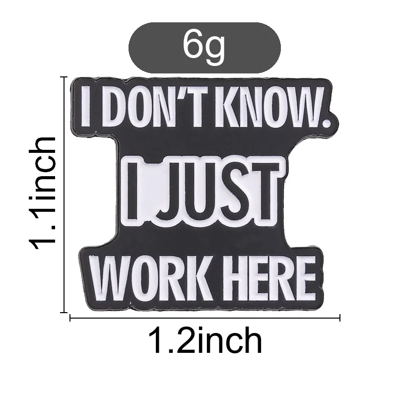Humor Workplace Enamel Brooch Funny Meme Quote Lapel Badge Pin Decor for Jacket Backpack Office Staff Gift
