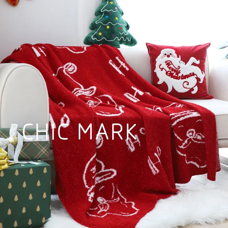 

Withered Nordic Soft Santa Claus Blanket Red Holiday Blanket Living Room Sofa Blanket Bedroom Bedding Blanket Layup Blanket