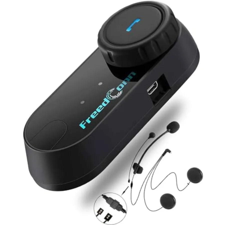 

Motorcycle Helmet Bluetooth Headset, TCOM VB with Music Sharing 2-Riders 800M Universal Intercom Communication Systems, Waterpr