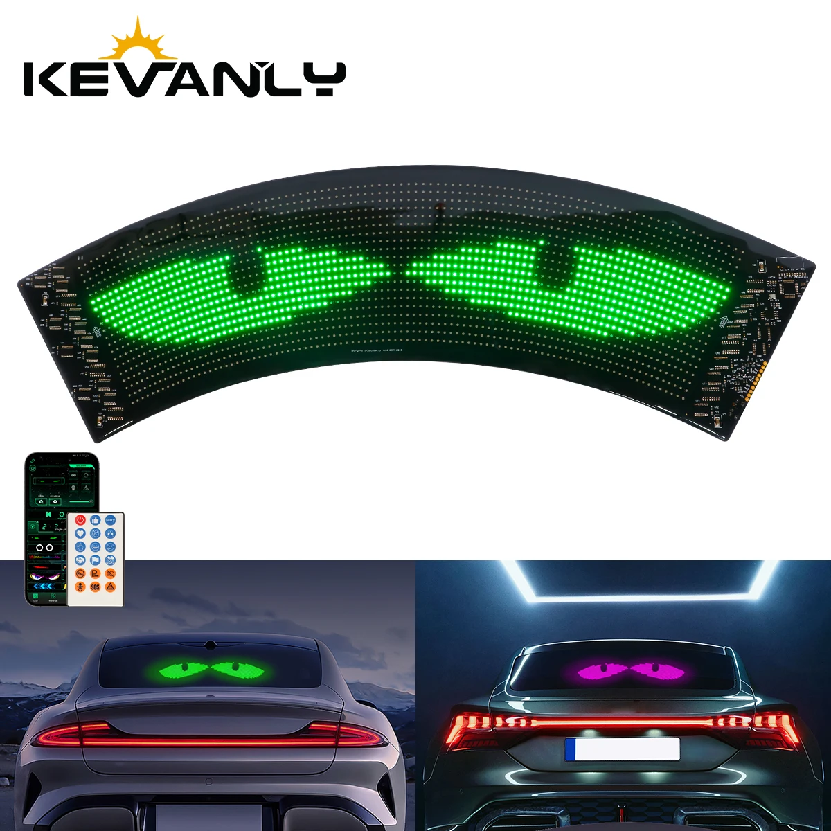 Evil's Eye LED Display Screen Light DIY Programmable Sign Animation LED Fan Shaped Panel Soft Flexible Decorative Lamp USB 5V