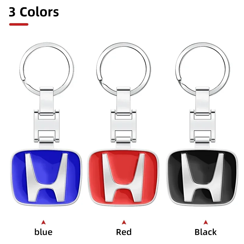 Car Logo Keychain Metal Keyring Key Accessories For Honda Fit Jazz Civic Brio CRV Pilot Accord Insight Spirior City HRV