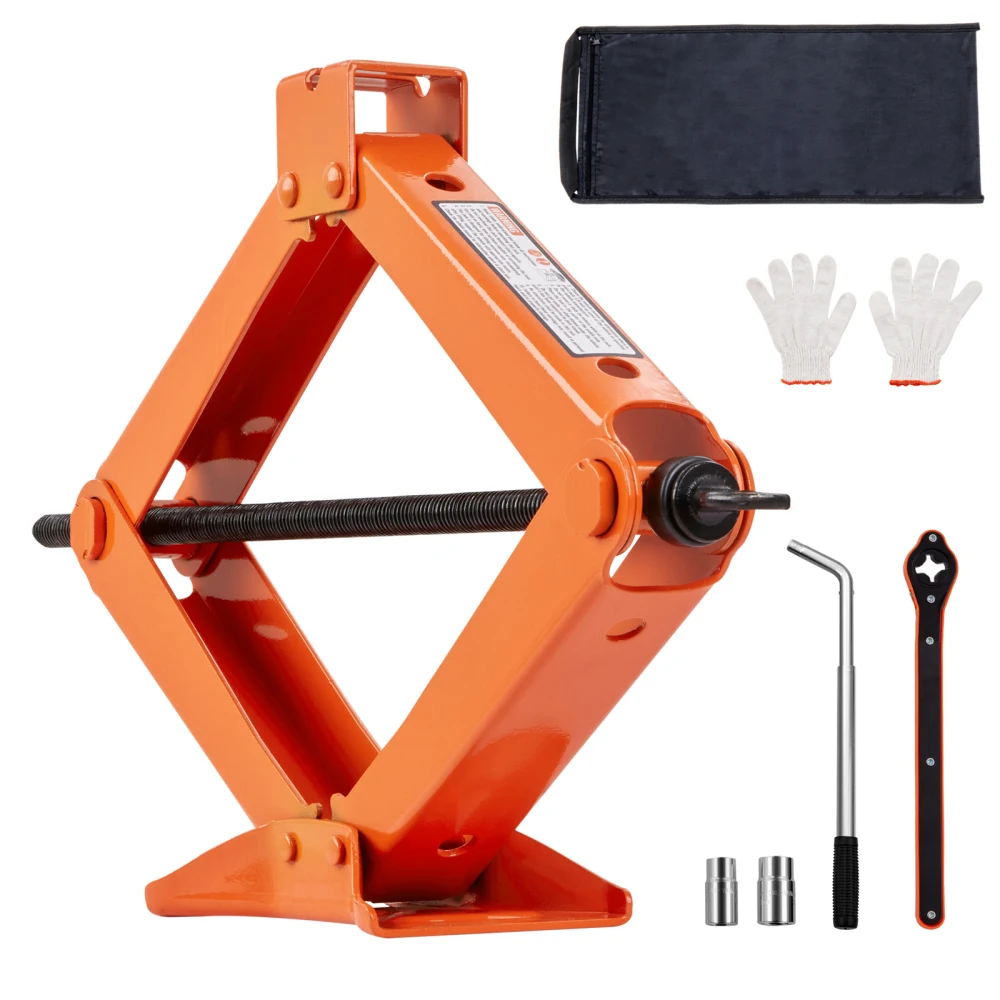 

2.5 Ton/5512 lbs Scissor Car Jack 3.7"-17.1" Lifting Range Scissor Lift Jack with Ratcheting Handle and L-Wrench Portable Tire
