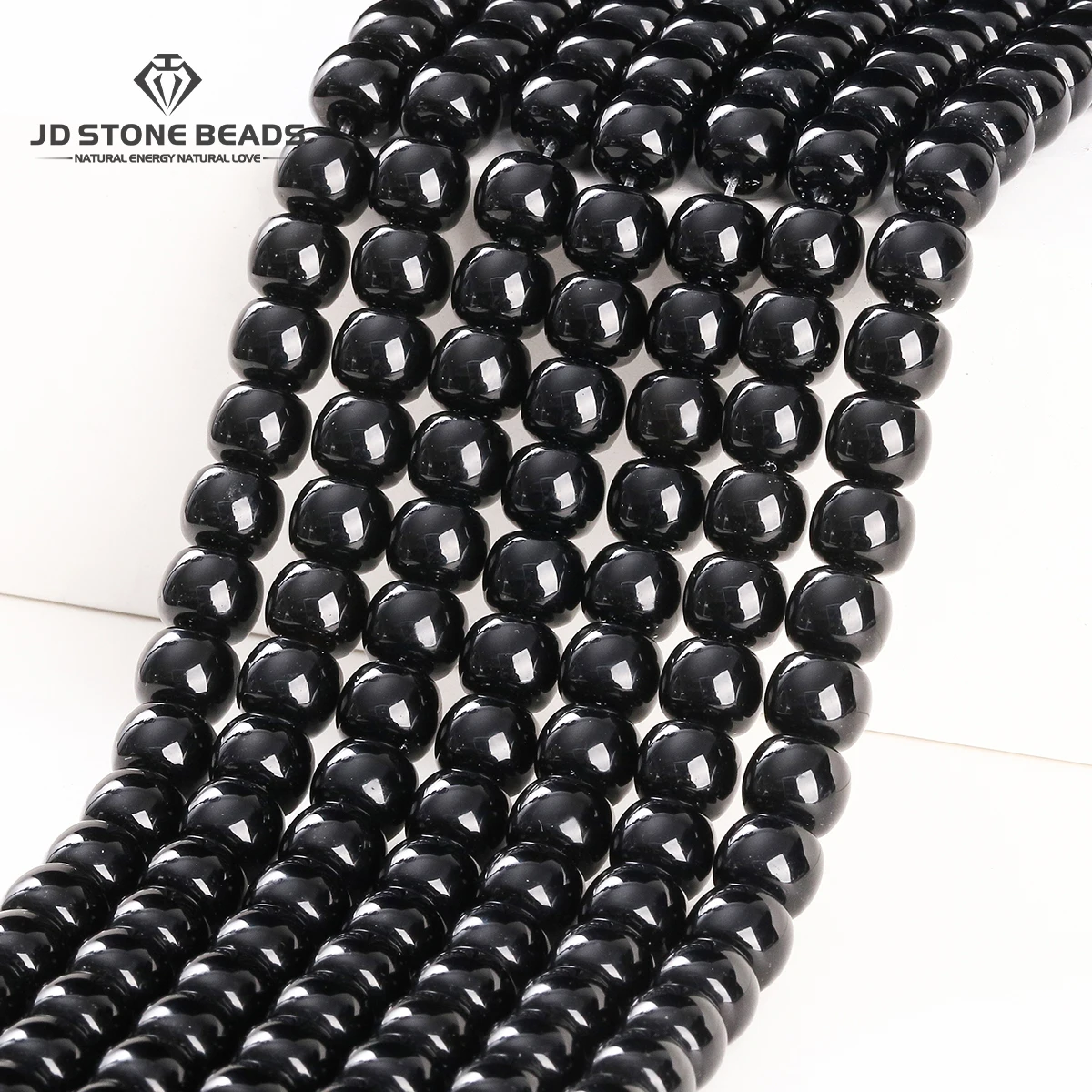 

Natural Stone Black Agate Barrel Shape Bead Polished Loose Spacer Bead for Jewelry Making Diy Necklace Bracelet Accessory