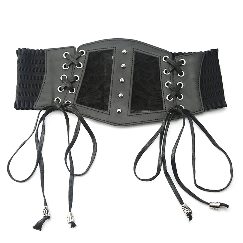 

Gothic Lace Up Corselet Clothing Underbust Waist Dress Women Slimming Wide Belt