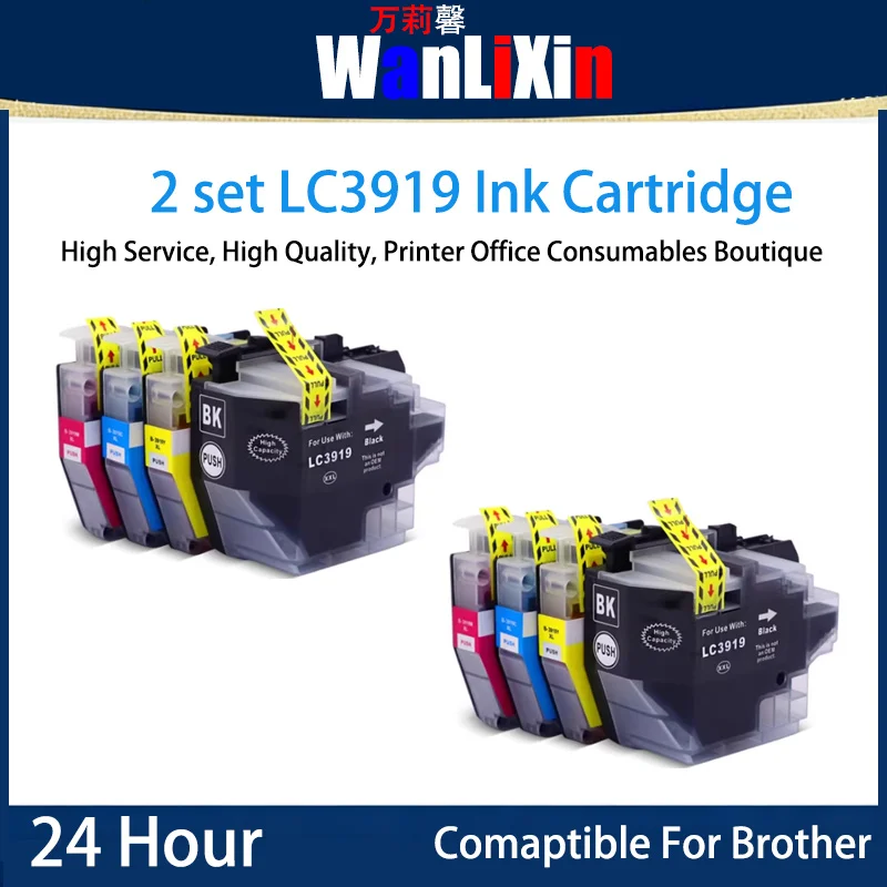 

2 комплекта картриджей с чернилами LC3919, совместимых с принтером Brother MFC-J3930 J3530 J2330 MFC-J2730DW