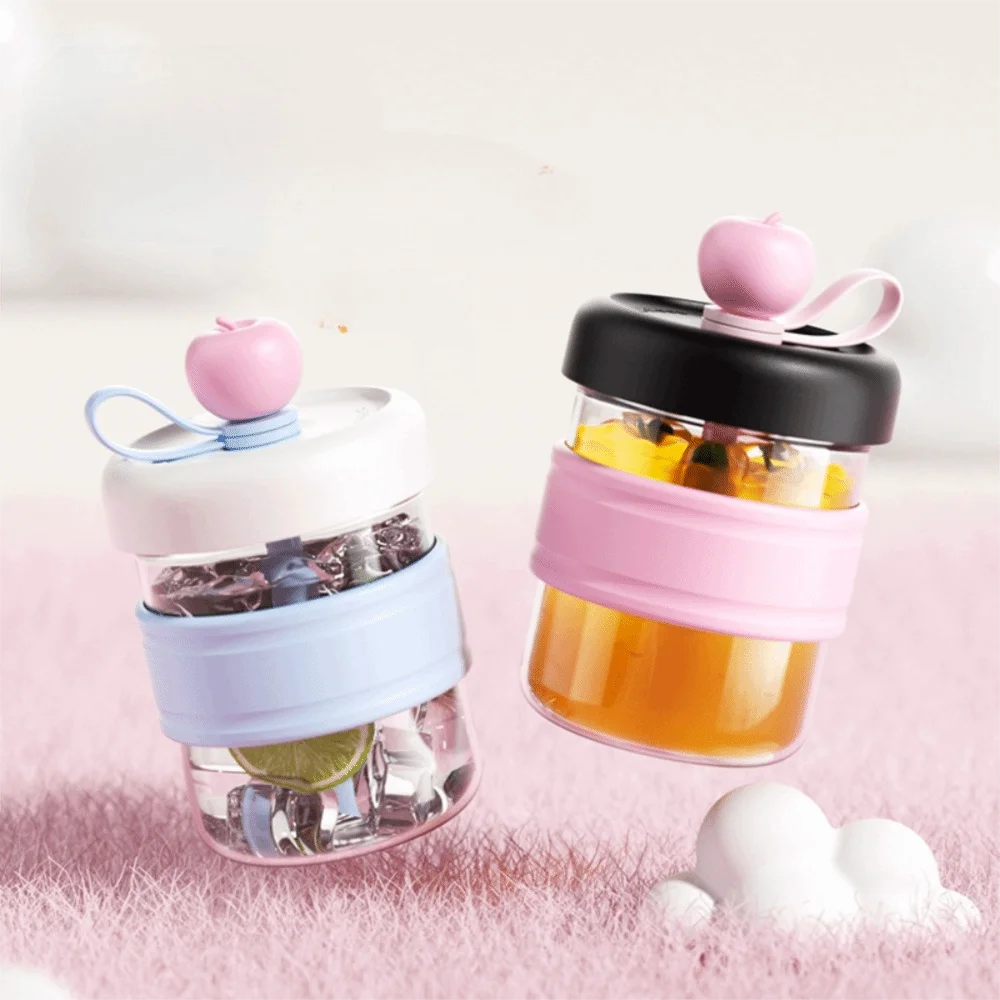 

Прочная чашка для кофе со льдом, 500 мл, нескользящий рукав для чашки с поддоном для льда, стеклянная бутылка для воды, герметичная соломенная чашка для школы