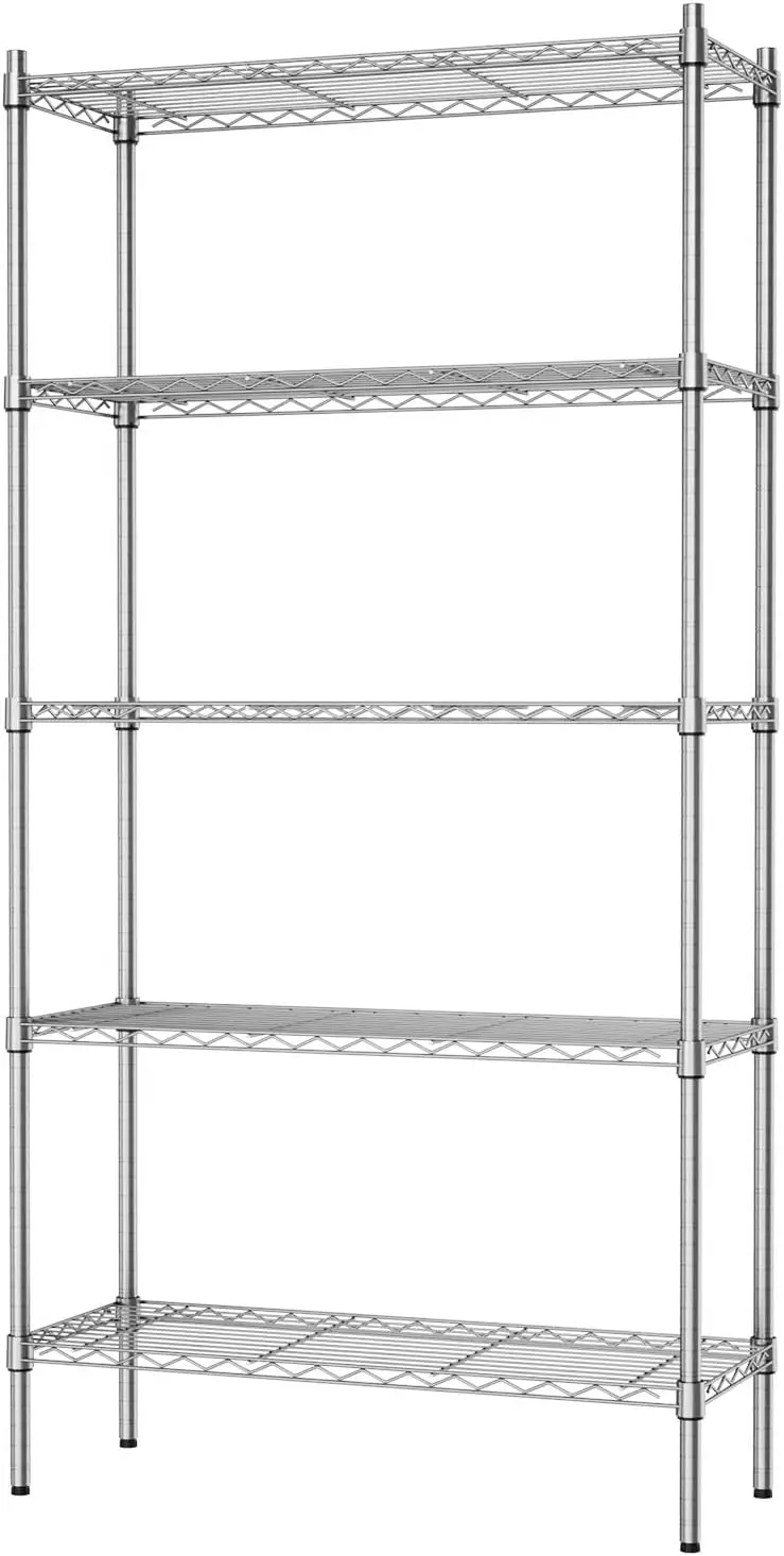 

Auslar 5-Shelf Storage Shelves Heavy Duty 5 Tiers Standing Large Shelving Units Adjustable Metal Organizer Wire Rack,14"x36"x72"