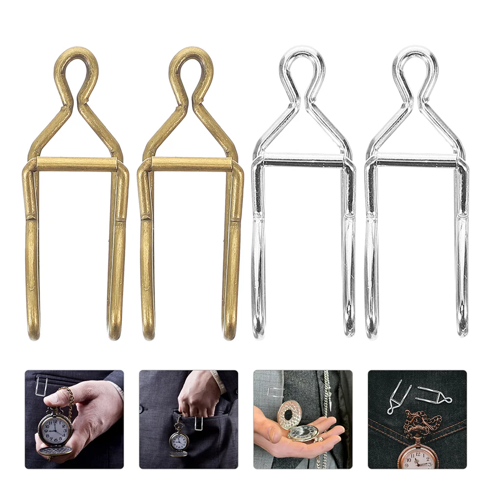 50 Pcs Buckle Pocket Watch Clasp Fasteners Iron Spring Cord Lock Chain DIY Accessories