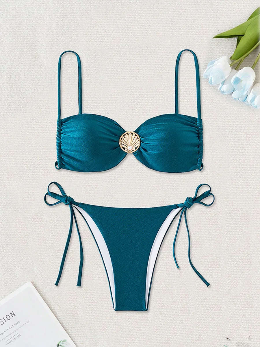 

Push Up Bikini Sexy Women Swimsuit Female Swimwear Micro Bikini Set Bandeau Swimming Suit Beachwear String Brazilian Biquini