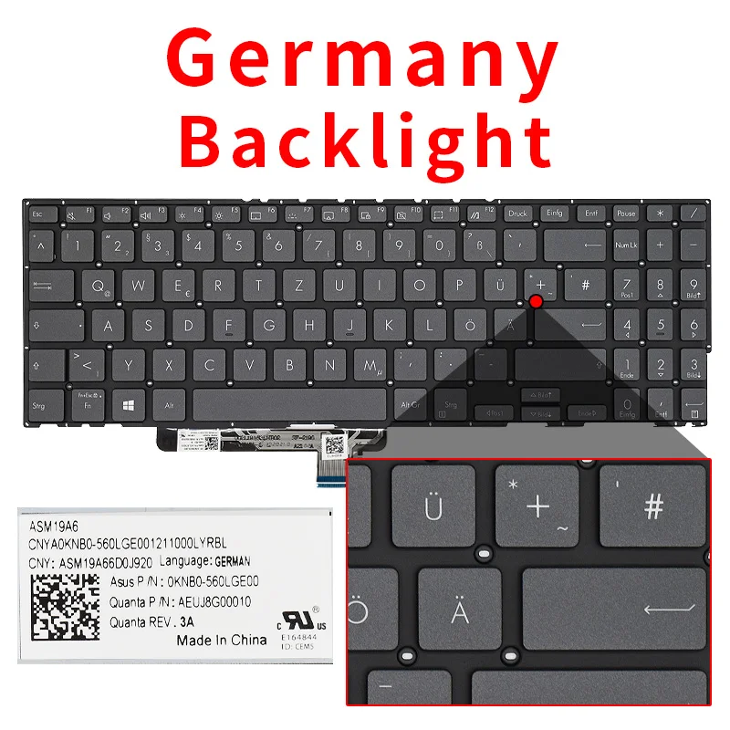 Backlit Keyboard for Asus ZenBook Flip 15 UX564 UX564E UX564EH UX564EI UX564P UX564PH Notebook Russian/UK/Germany/French Backlig