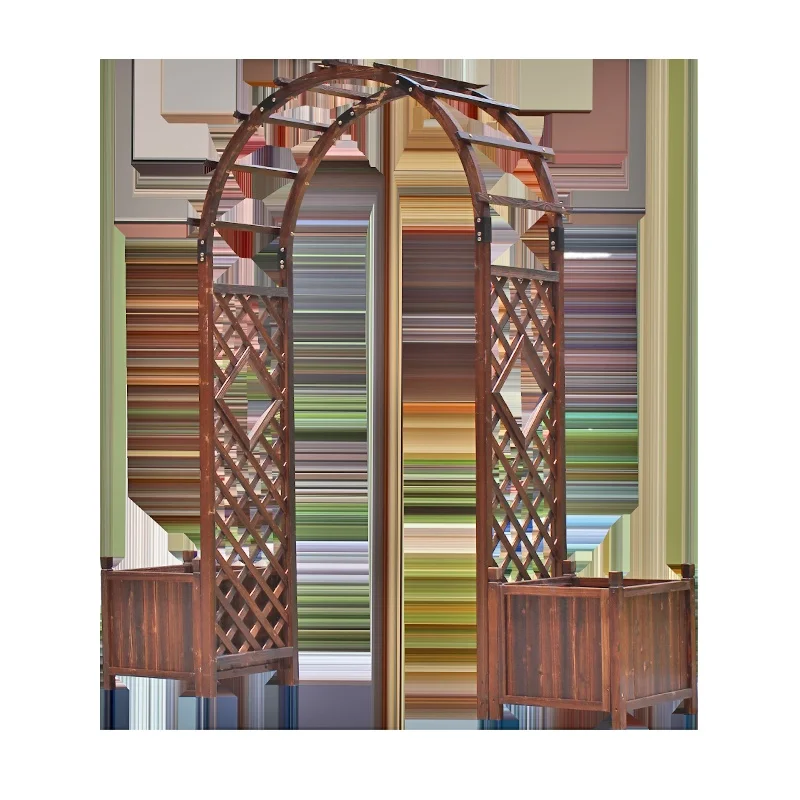 

Arch flower rack preservative wood grape rack balcony climbing vine plant arch