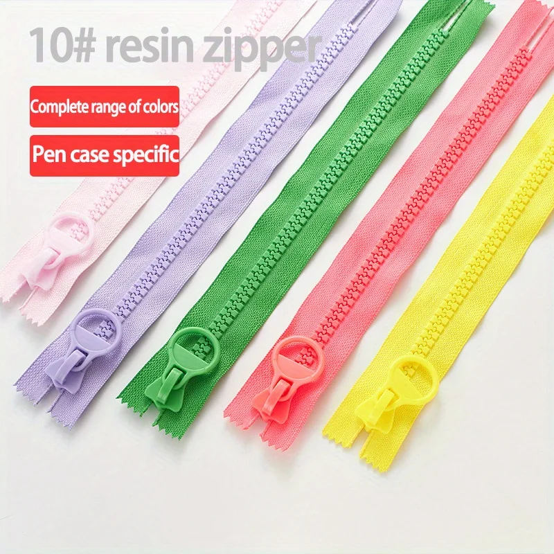6/12 Pcs Random Color 10# Resin Zippers 20-30cm for Pencil Case Makeup Bag Sewing Accessories