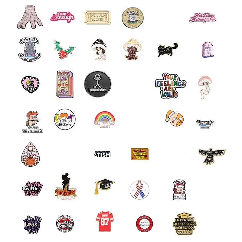 Cartoon Brooches Cute Animal Metal Badges Small Accessories Wholesale Cap Pins for Backpacks Brooch Backpack Pin Lapel Badge Bag