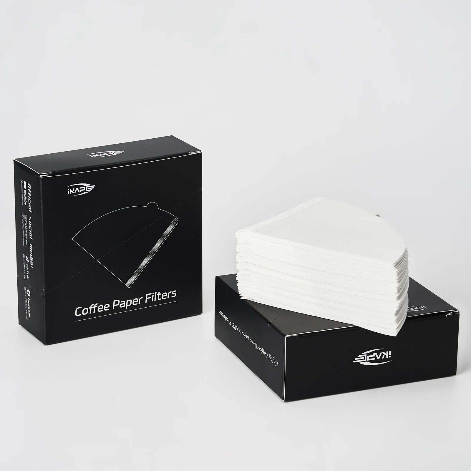 

IKAPE Coffee Filter Paper Reusable Pour-Over Coffee Filter Paper V-Shaped Switching Funnel 100 PCS Coffee Lovers' Top Choice