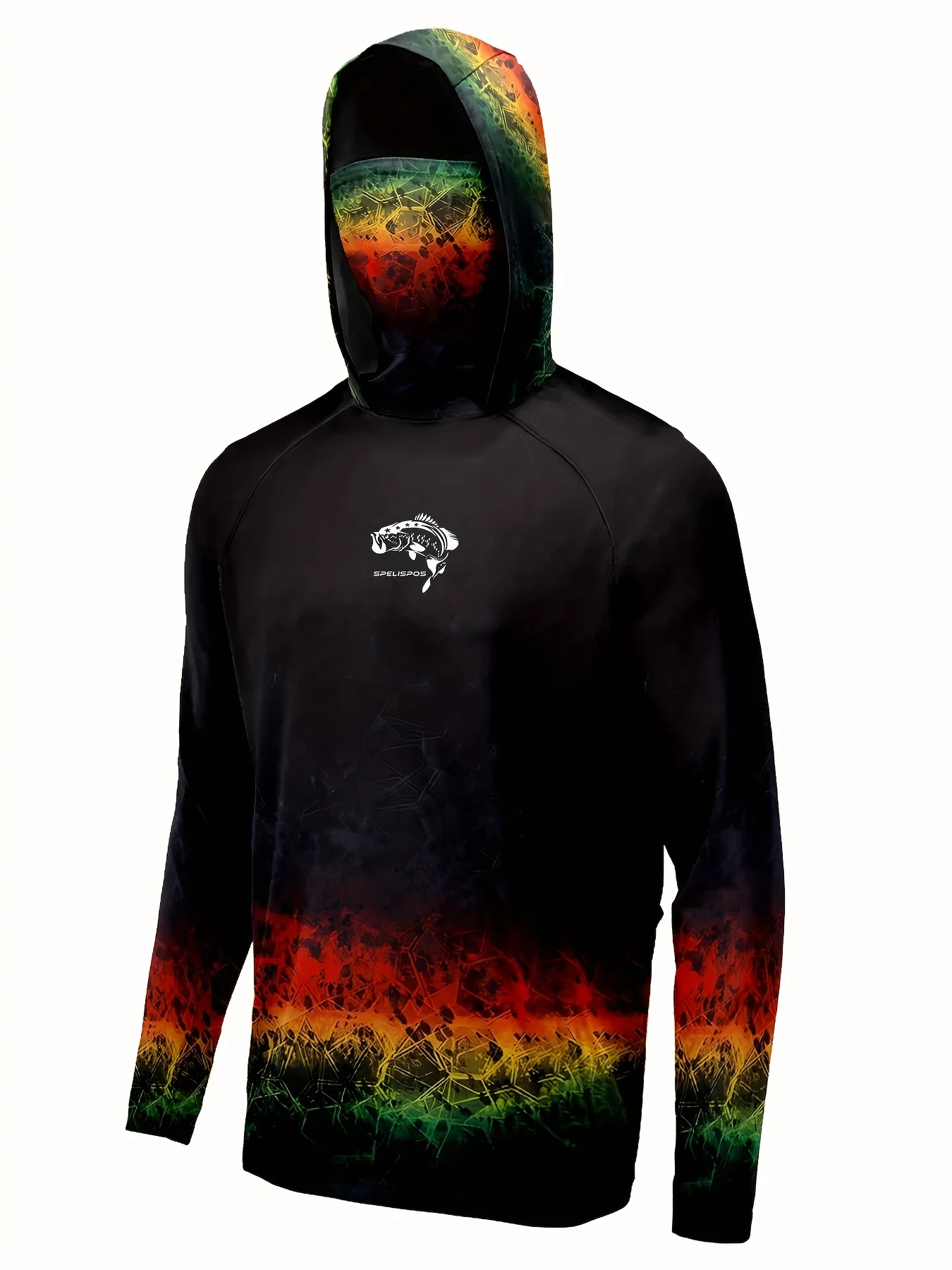 Men's hooded fishing jacket - sun protection breathable long-sleeved quick-drying outdoor fishing with face mask
