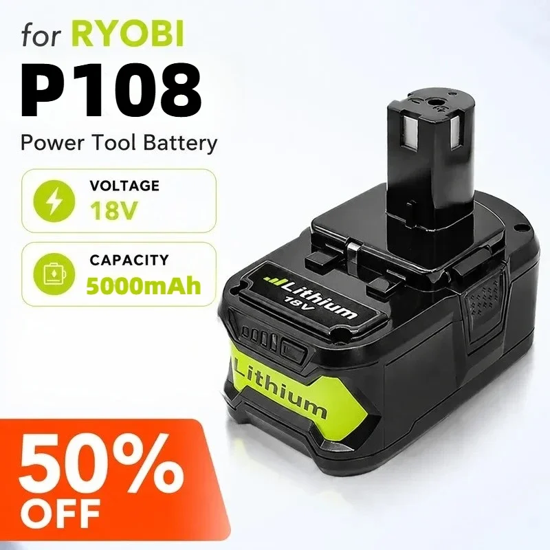 

for Ryobi P108 18V 5Ah cordless hand drill power tool lithium battery