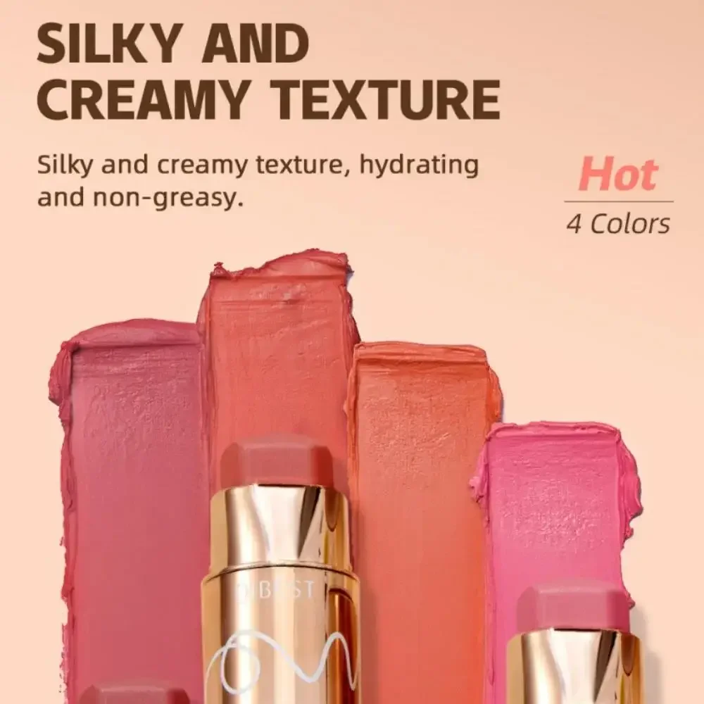 Blush creme multiuso em bastão, 6 cores, à prova d'água, maquiagem misturável de longa duração para mulheres, bochecha, lábios, olhos, produto cosmético