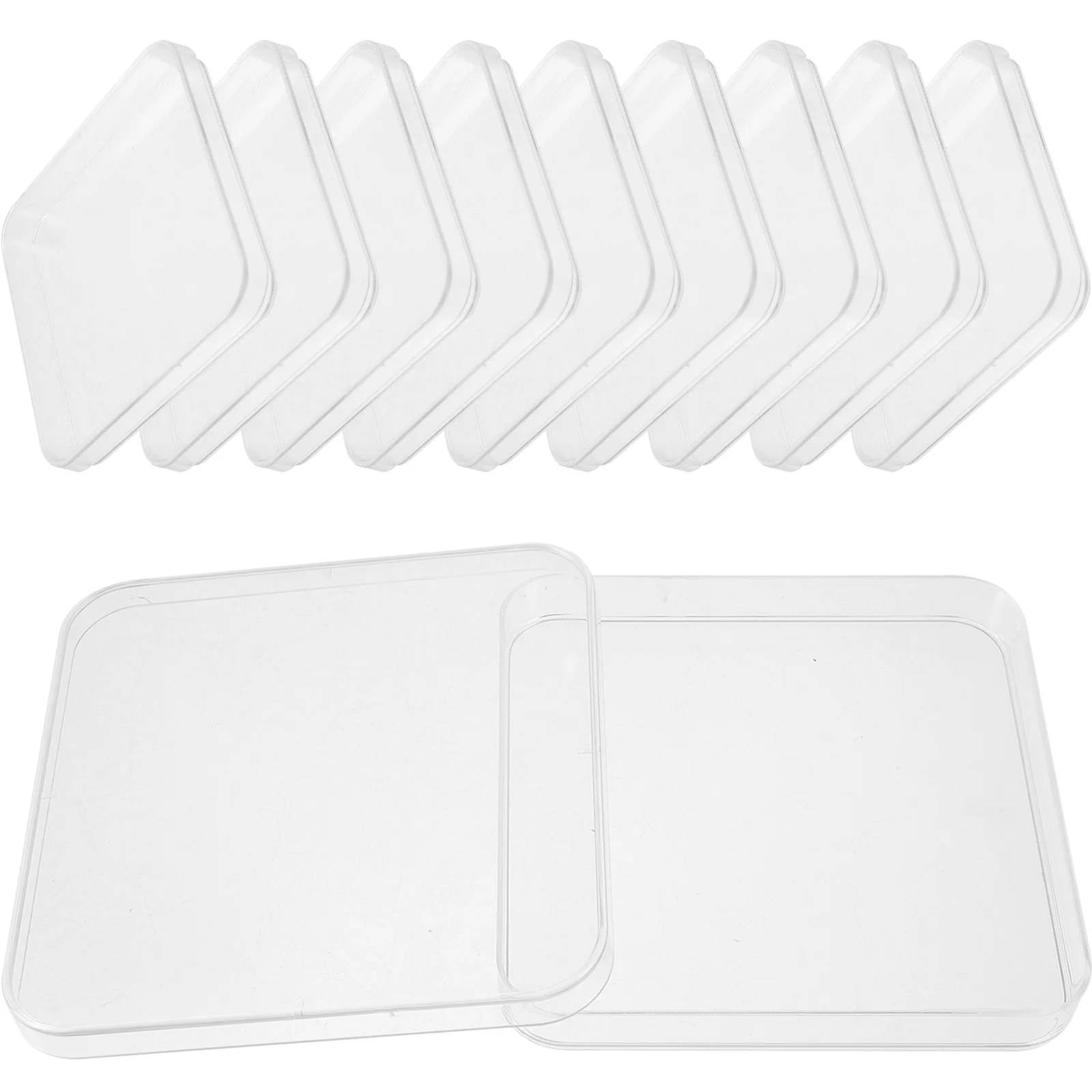10 Pcs Square Petri Dishes Clear Culture Plates 10x10cm Lidded Disposable Laboratory Equipment Smooth