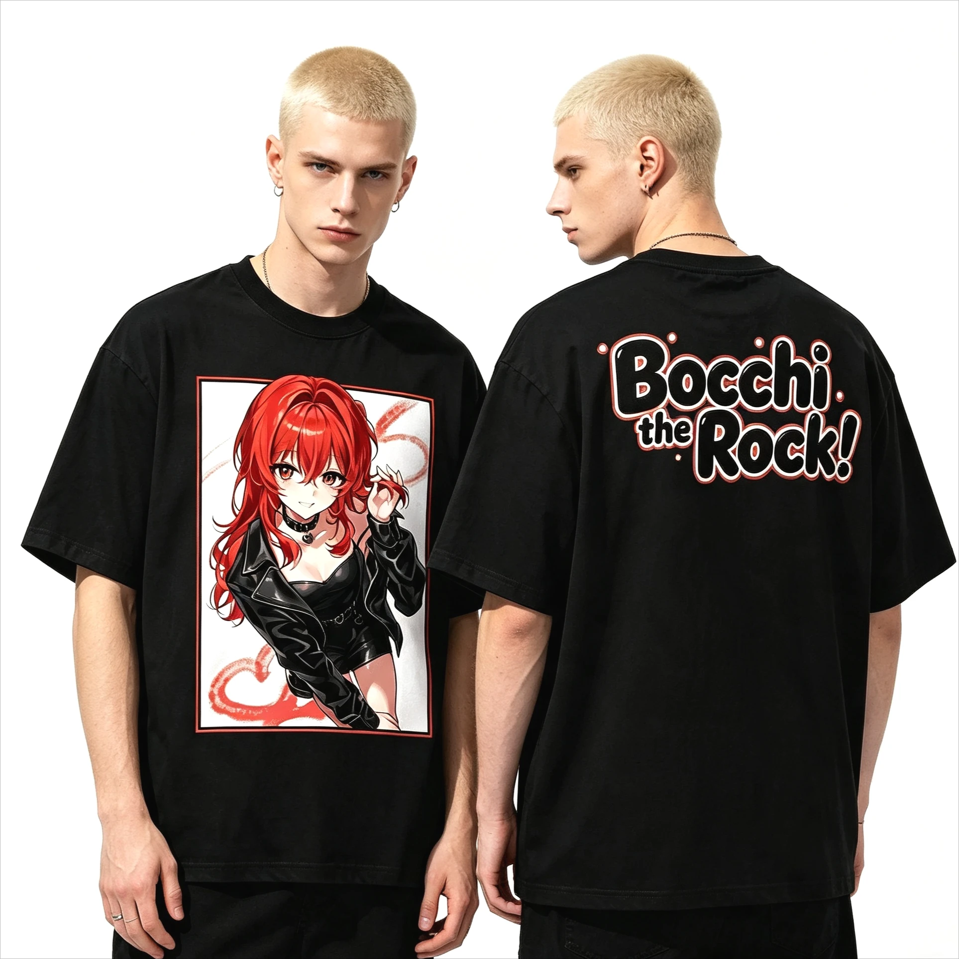 2026 Summer Hot Sale Anime Bocchi the Rock Kita Ikuyo T Shirt Vintage Harajuku T-shirt Y2K Unisex Cotton Gothic Round T-shirt