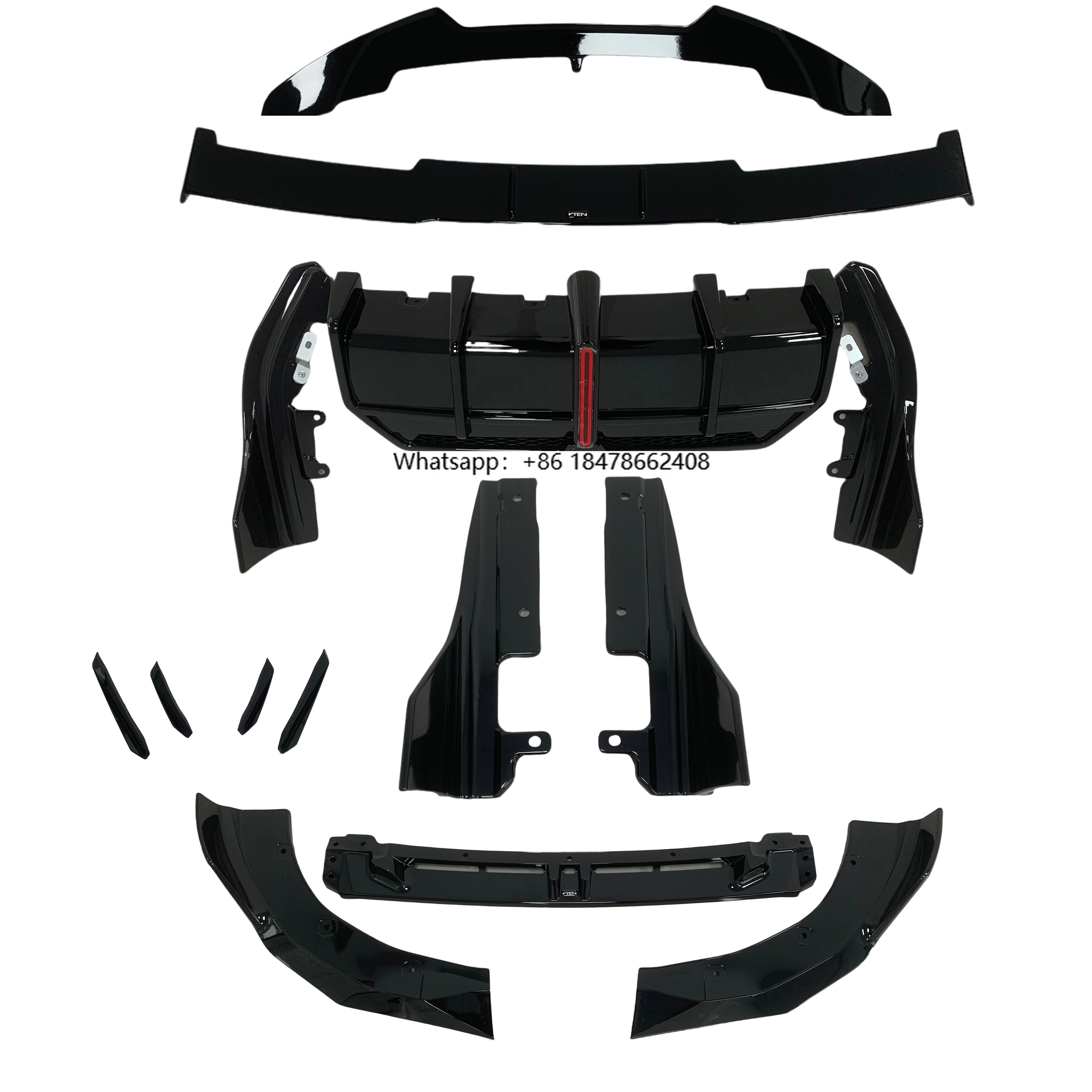 

VTEN Design Body Kit Gloss Black Front Lip Side Skirt with Led Light Rear Diffuser Spoiler for 2 Series M240i G42 2022+