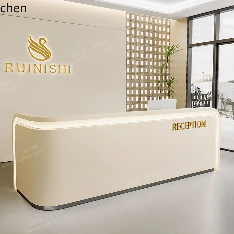 

YFY simple modern paint office front desk reception beauty salon bar table checkout page