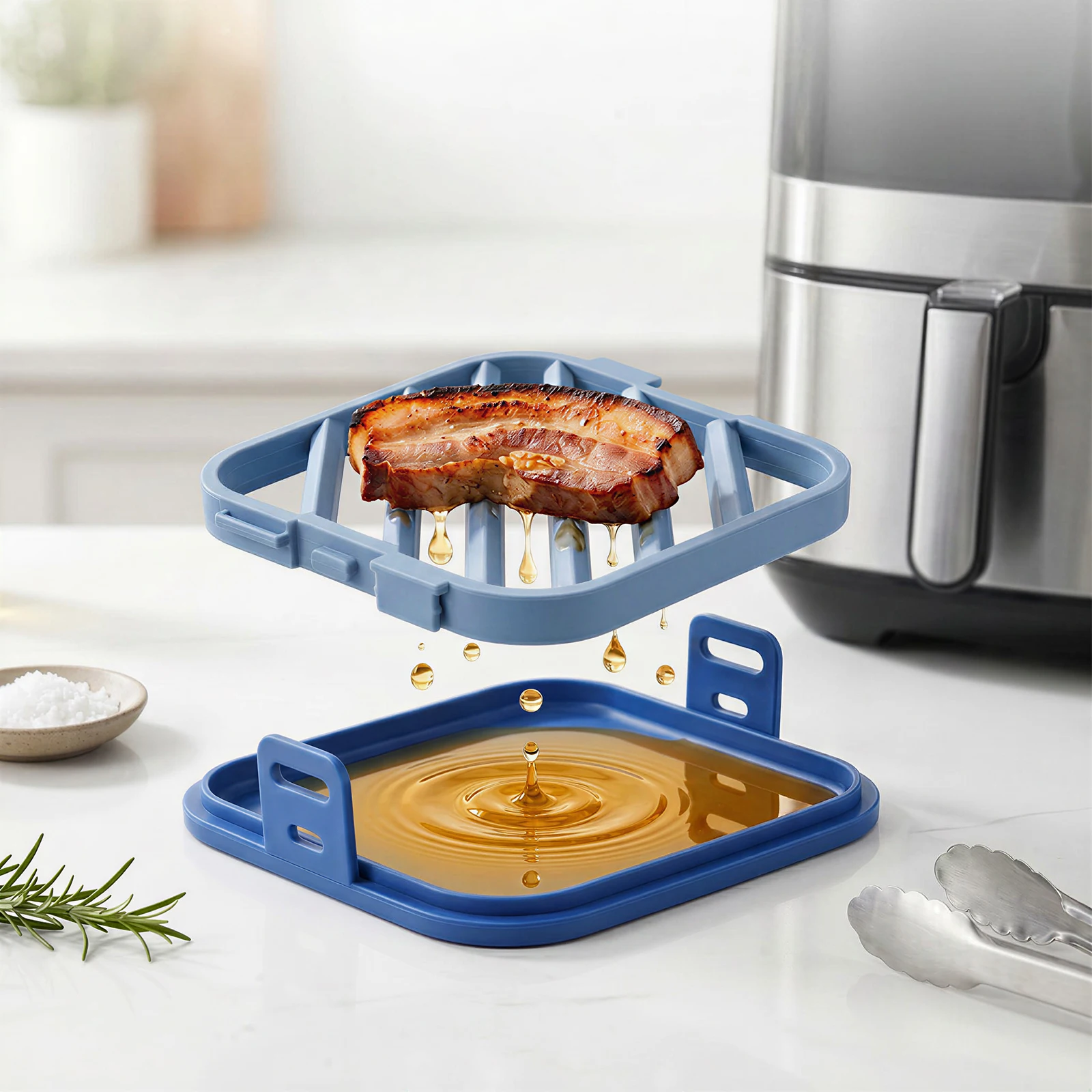 Kitchen And Baking Equipment - 6inch Silicone Roast Rack Air Fryer