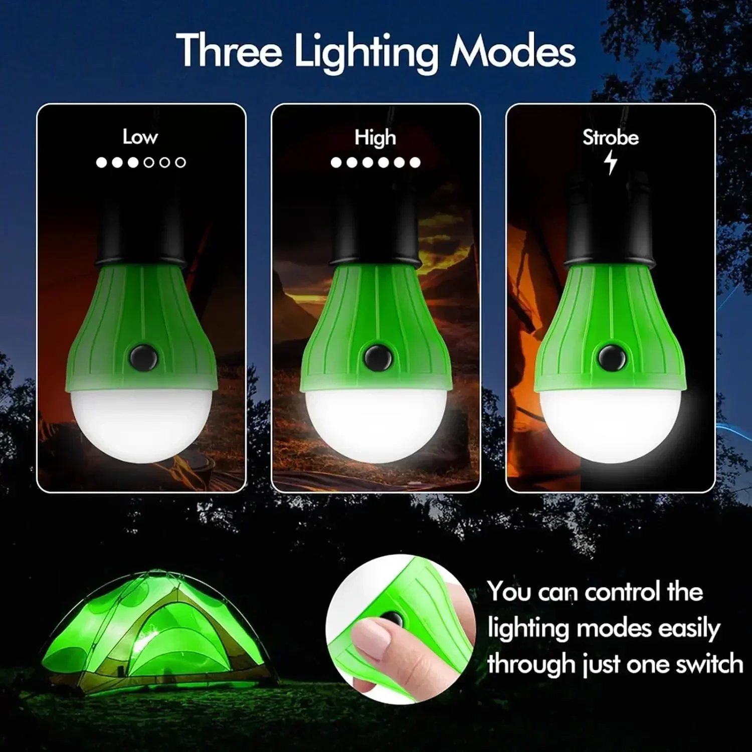 Outdoor Camping Tent Light Portable Lantern LED Bulb Outdoor Hanging Soft Light SOS Emergency Travel  Lamp Use AAA Battery