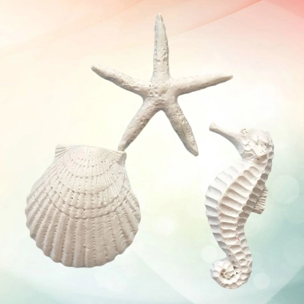 

30pcs Resin Crafts Aquarium Decorations Fish Tank Ornaments Set For Home Micro Landscape Star Hippocampus Sea Shell Design