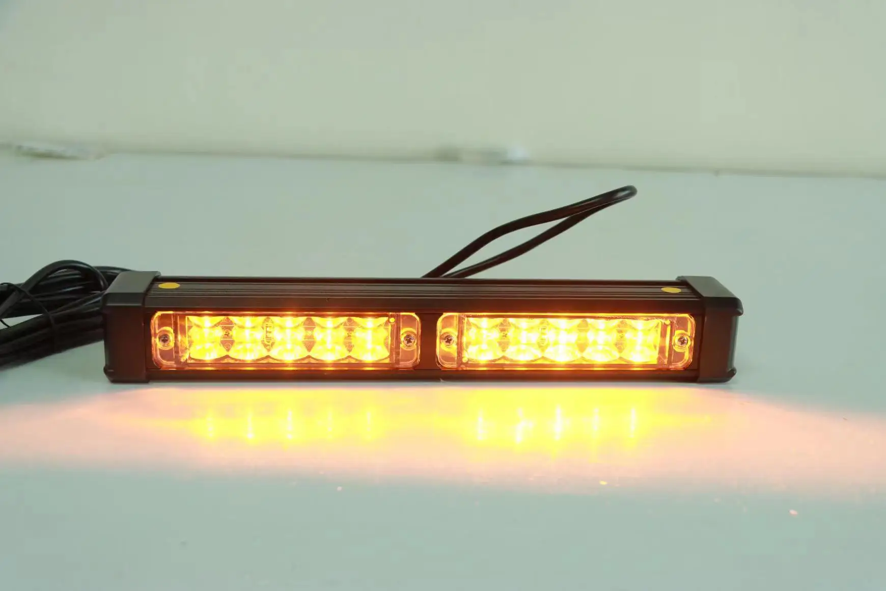 Luces LED de emergencia para coche, barra de luz estroboscópica de advertencia con soporte para ambulancia policial, resistente al agua, 27cm, 10LED