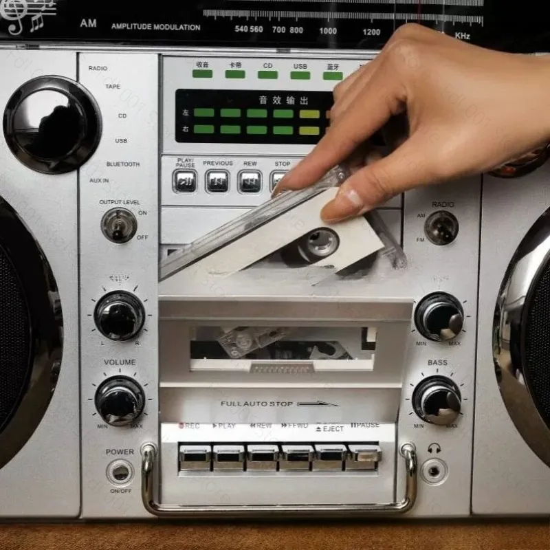 2026 Vintage Old Man FM Radio Bluetooth Audio Wireless Tape Recorder CD Player