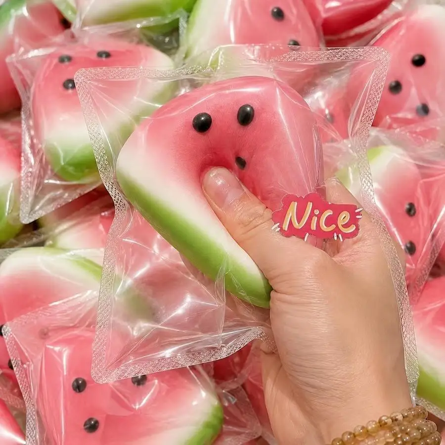 1/5/10/20/50/100pcs Pink & Green Watermelon Squeeze Toy - Soft, Playful Texture, Festive, Ideal for Kids' Parties & Classroom Re