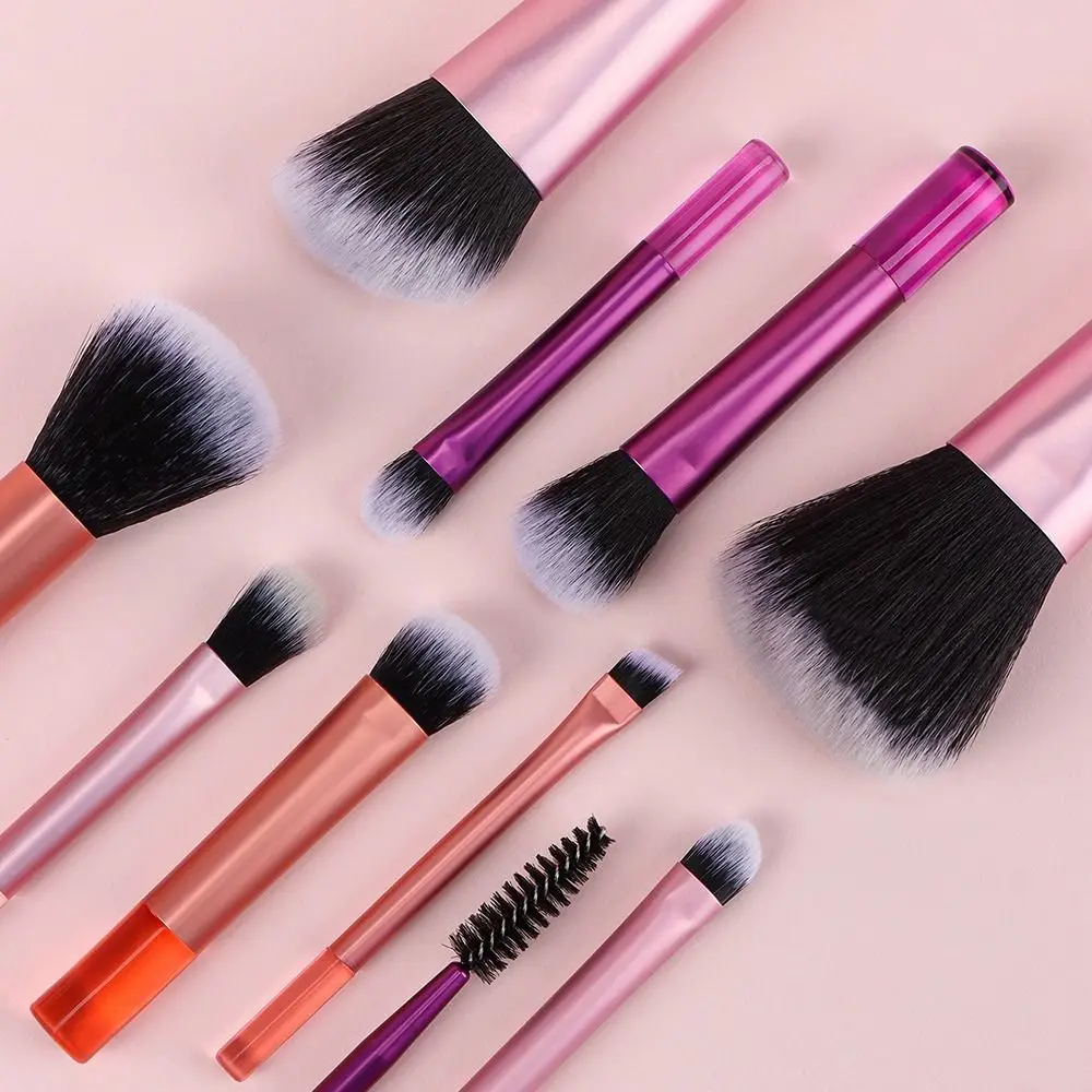 10Pcs Mini Travel Makeup Brush Set Eyeliner Brushes Multifunction Cosmetic Brush Kit Eyebrow Pencil Portable Cosmetic Tools