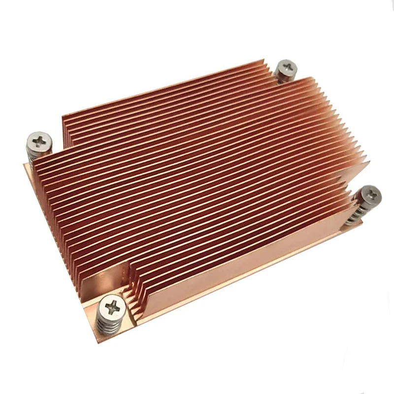New Fanless Full Copper CPU Cooler LGA2011 Narrow Passive Heatsink For 1U Server PC Workstation Hole Spacing 94x56 MM