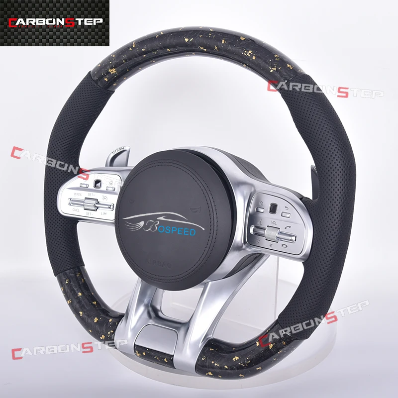 

Upgrade Leather Carbon Fiber Led Steering Wheel For Mercedes Benz W205 AMG W212 W213 CLA C300 GLE63 W220 W166 E53 45 W177 W176